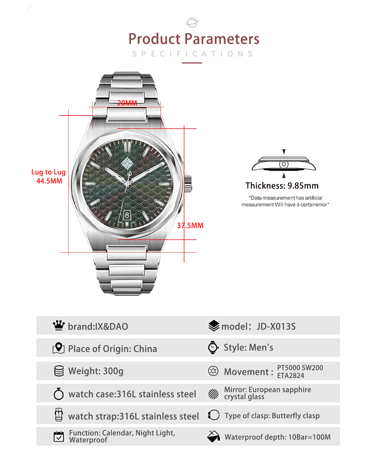 IX&DAO 2026 New Warrior 37mm M - Rolex Watch Submariner recension och pris