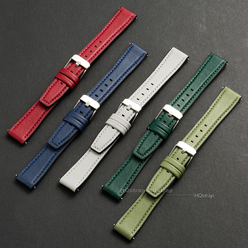 Ultra-thin Leather Watch Band  - Leather Strap Quick Release recension och pris