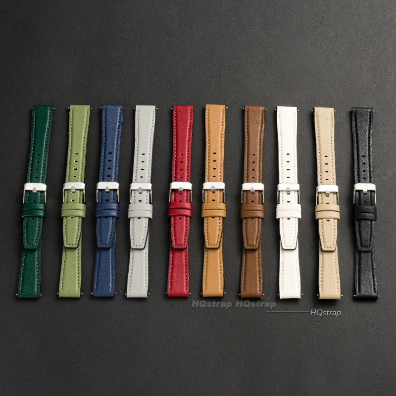 Ultra-thin Leather Watch Band  - Leather Strap Quick Release recension och pris